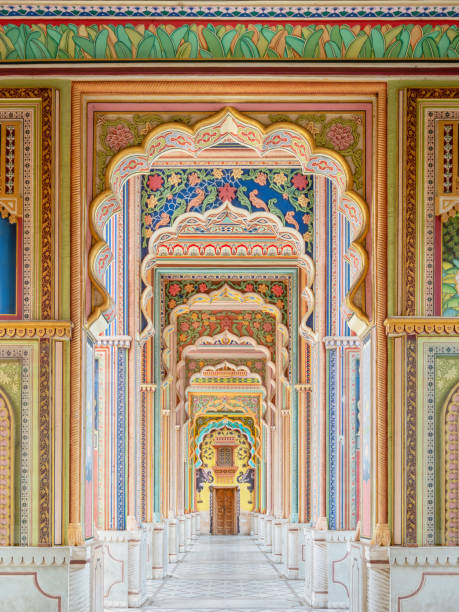 Patrika Gate at Jawahar Circle in Jaipur, Rajasthan, India Architectural landmark Patrika Gate at Jawahar Circle in Jaipur, Rajasthan, India. india jaipur rajasthan traditional culture stock pictures, royalty-free photos & images
