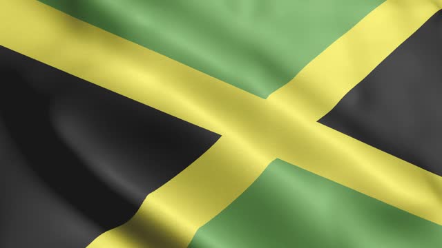 Jamaica Flag, Jamaican Flag 4K, Close up, Loopable