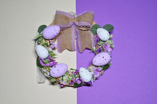 Easter decoration concept purple colored