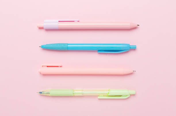 istock Pastel coloured pens on color backgroung, top view 2046371098