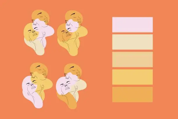 Vector illustration of Color palettes and Boho style