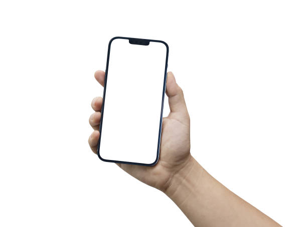 istock hand of a man holding a mobile phone on a white background 2046443686