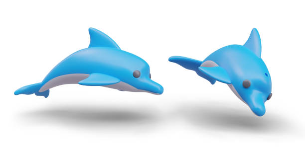 istock Swim dolphins. Aquarium or ocean underwater marine animals in blue color 2046455285