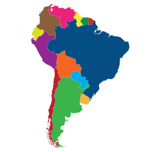 istock South America country Map. Map of South America in multicolor. 2046467713