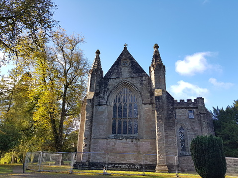 An old stone building, Dunkeld Cathedral, Dunkeld, Perth and Kinross, Scotland, England UK