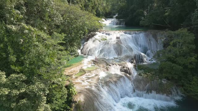 Cascadas Roberto Barrios waterfalls in Mexico, popular tourist destination