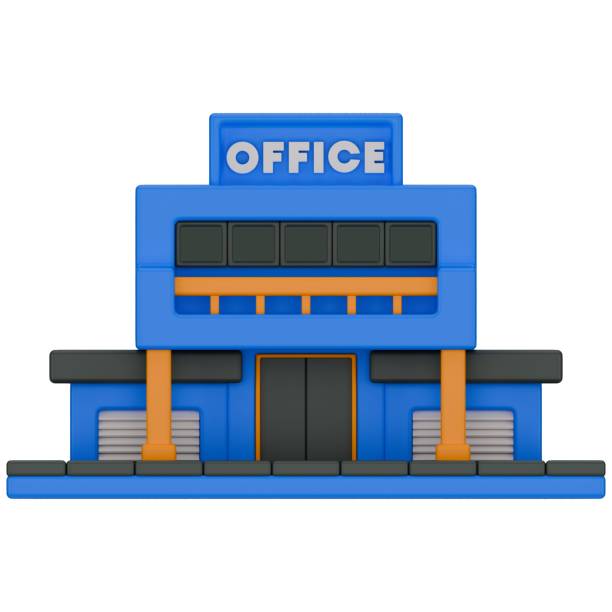 istock 3d Business office. Front view 3d render illustration isolated on white background with business theme. 2046547062