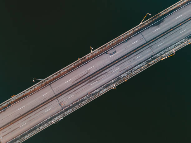 istock Aerial view of the bridge over the river 2046590564
