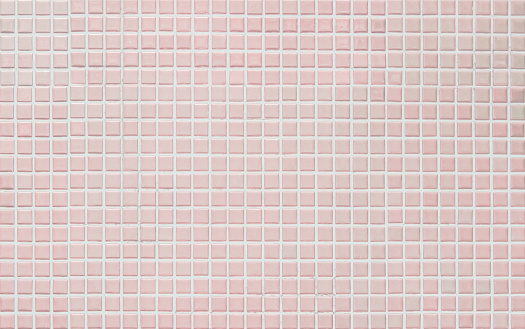 Pink tile wall chequered background bathroom floor texture. Ceramic wall and floor tiles mosaic background in bathroom and kitchen clean. Pool design pattern geometric with grid wallpaper decoration.