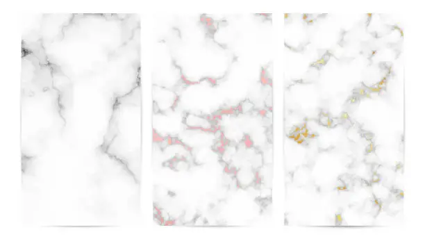 Vector illustration of Set of marble texture backgrounds