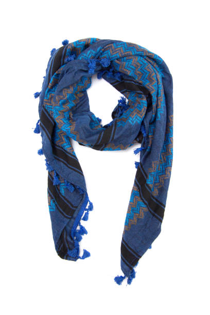 istock Blue arabic scarf isolated on white background 2046647357