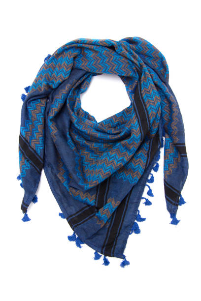istock Blue arabic scarf isolated on white background 2046647358