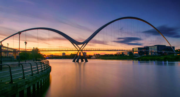 istock Infinity Bridge on dramatic sky at sunset in Stockton-on-Tees, UK. 2046743653