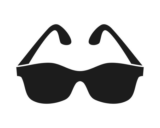 illustrations, cliparts, dessins animés et icônes de lunettes de soleil silhouette - lunettes noires découpées icône vectorielle - sun protection glasses glass
