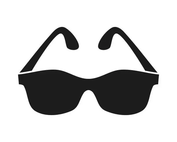 Vector illustration of Sunglasses Silhouette - Black Glasses Cut Out Vector Icon