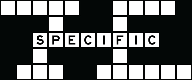 Alphabet letter in word specified on crossword puzzle background