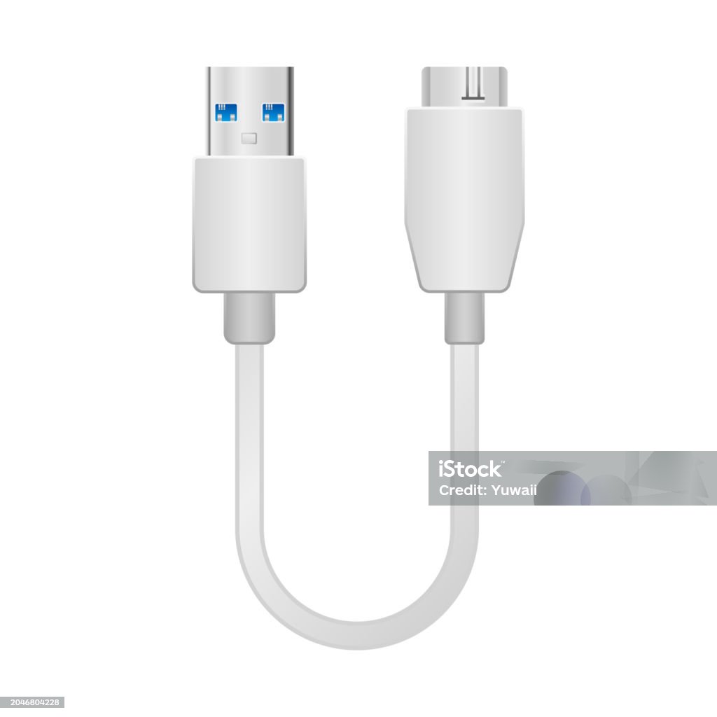 Gamabar Usb Micro Ilustrasi Sederhana Kabel Konversi Putih Dari Usb Typea 30 Ke Micro Usb ...