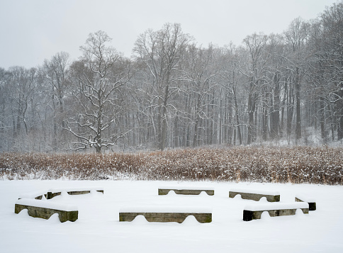 Winter scenery at Valley Forge National Historic Park, King of Prussia, Pennsylvania, USA