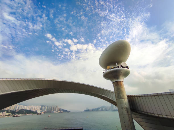 Hong Kong, February 18, 2024: Kai tak Cruise Hong Kong terminal park with clear sky background.
