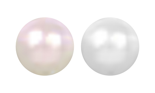 Vector realistic pearl set on white background