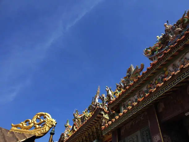 blue sky with chinese temple overhorizontal