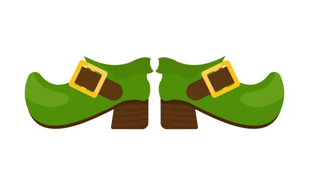 Vector illustration of Vector leprechaun shoe boot accessory icon