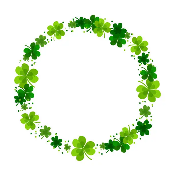 Vector illustration of Vector round clover frame illustration for st. patricks day