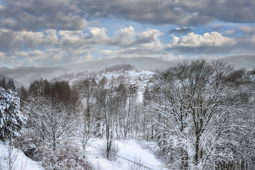 view to popular Health Resort  of Sankt Andreasberg close to Braunlage,Harz Mountain,Germany