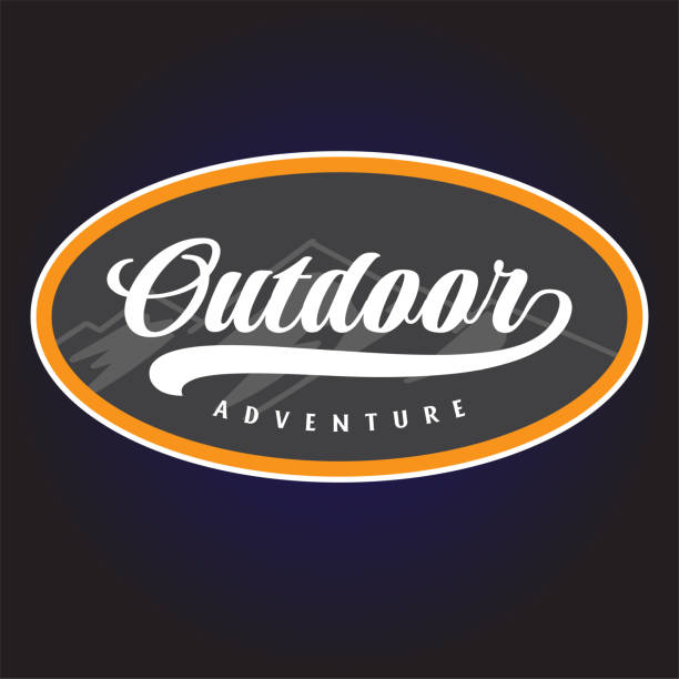 Letter Outdoor Text Type Font Word Lettering Badge Emblem Label Sticker Stamp for Adventure Design