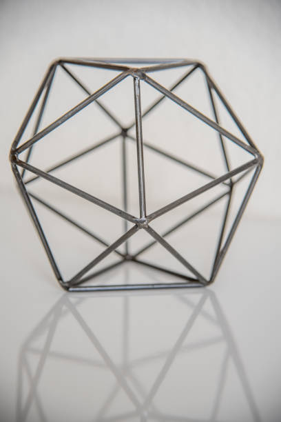 istock Geometric shape formed by wire rods creating a regular polygon for decorative purposes. 2047040856