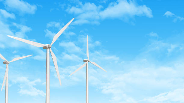 istock Wind turbine with blue sky and moving clouds 2047103101