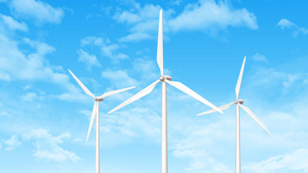 istock Wind turbine with blue sky and clouds 2047103616