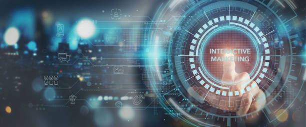 istock Interactive marketing concept. Customer engagement strategy through digital channels to create a personalized and two-way communication. Increasing brand awareness, customer engagement, drive sales. 2047116211