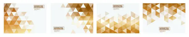 Vector illustration of Set of the Template with Gold Gradient on the Border Position and Space for Text. Gold Gradient Background for Business or Corporate Presentation. Vector illustration