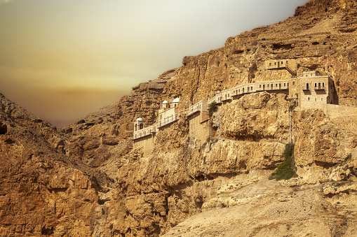 The mount of the temptation of Jesus in Jericho