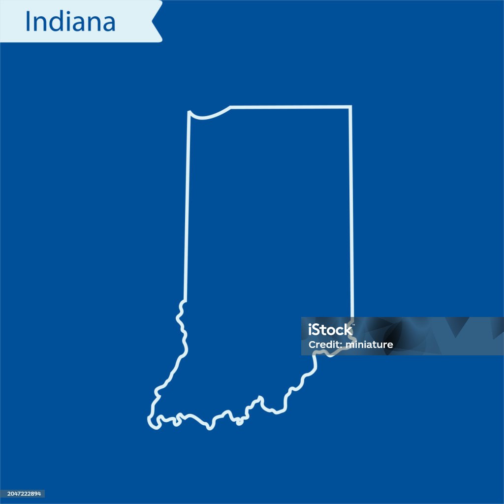 Indianamap Label Less Indiana Map Stock Illustration - Download Image Now - Abstract ...