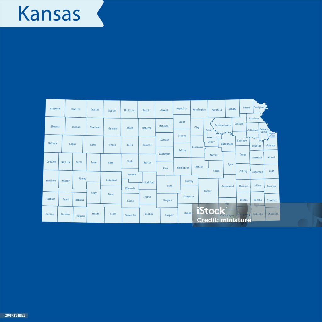 Kansas Nap Kansas Map Stock Illustration - Download Image Now - Abstract, American ...