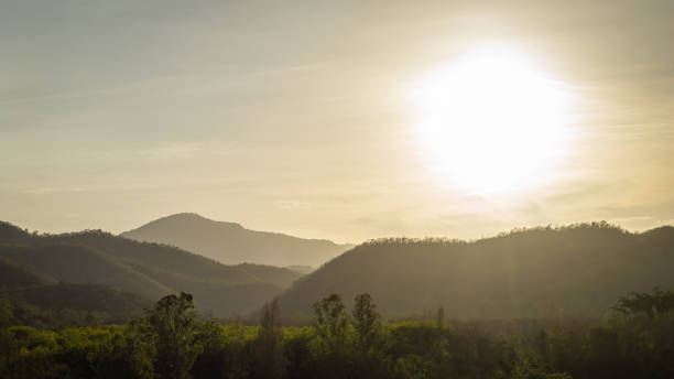 istock The high mountains are slightly green and white. 2047277568