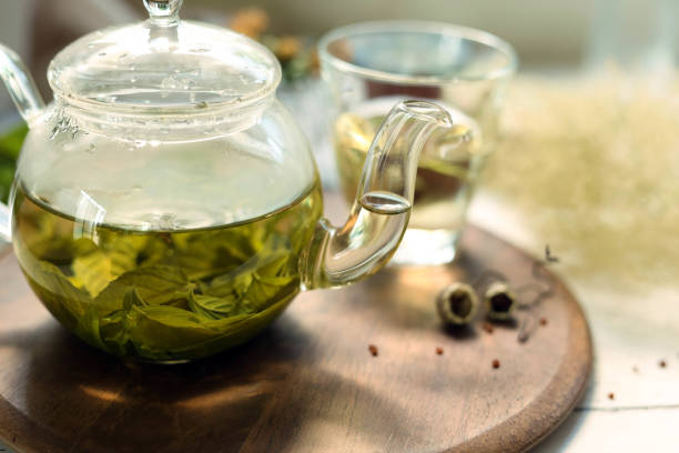 istock Mint tea brewed in a glass teapot 2047294372