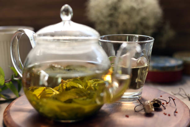 istock Mint tea brewed in a glass teapot 2047294896