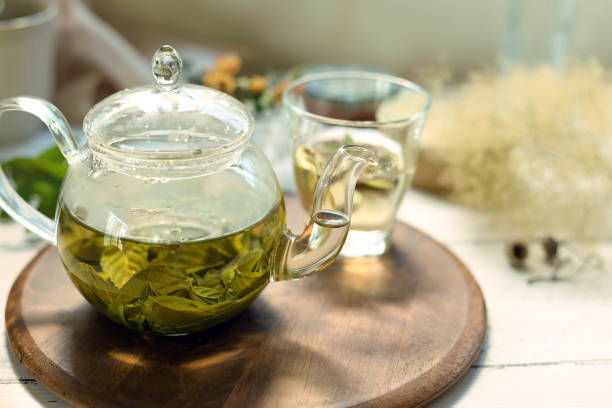 istock Mint tea brewed in a glass teapot 2047295435