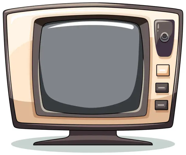 Vector illustration of Vector graphic of a vintage television set