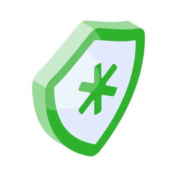 Vector illustration of Medical sign inside protection shield showing concept icon of health insurance, medical protection vector.
