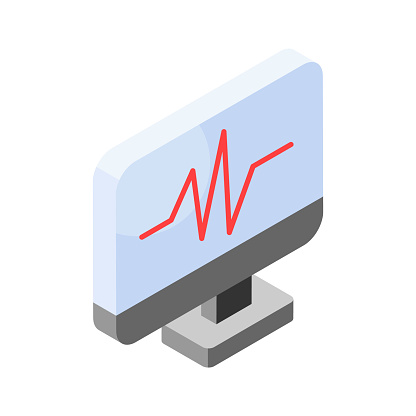 Grab this amazing icon of health monitoring, vector of electrocardiogram in modern style