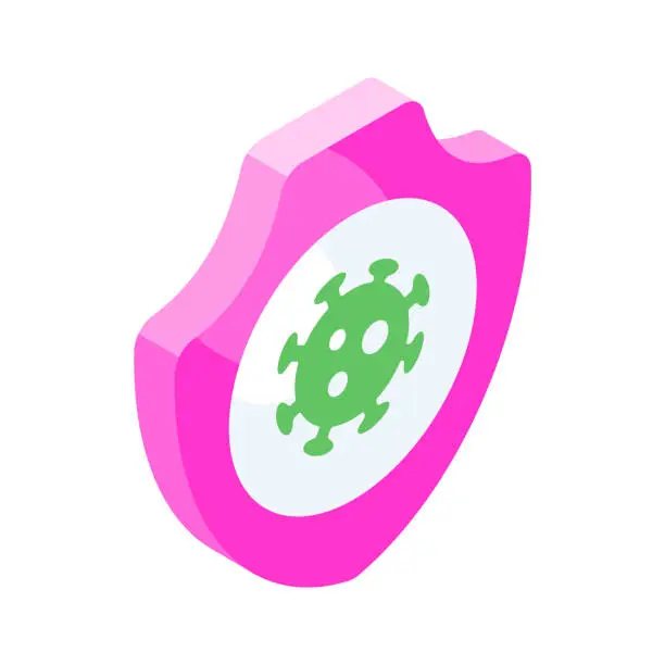 Vector illustration of Germs protection vector design, isometric icon of corona protection.
