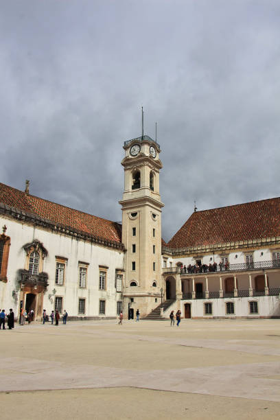 the clock tower in the university in coimbra city, portugal - coimbra zdjęcia i obrazy z banku zdjęć