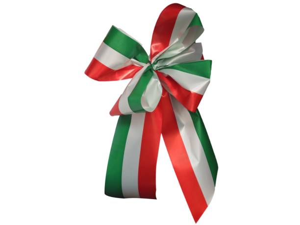 istock Italian tricolor ribbon bow isolated on white 2047373088