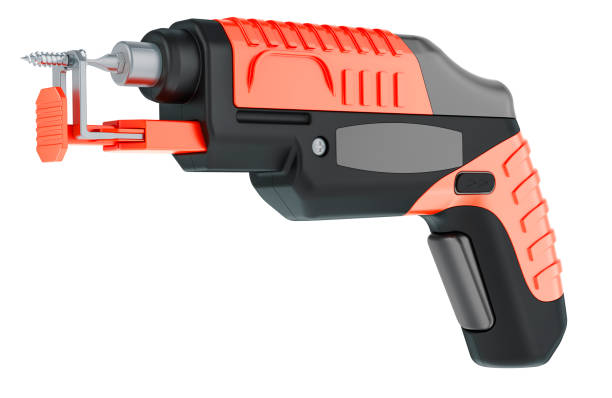 istock Cordless electric screwdriver, screw gun. 3D rendering 2047404054