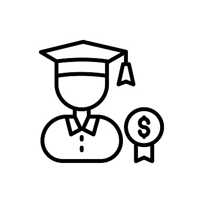 Scholarship icon in vector. Logotype