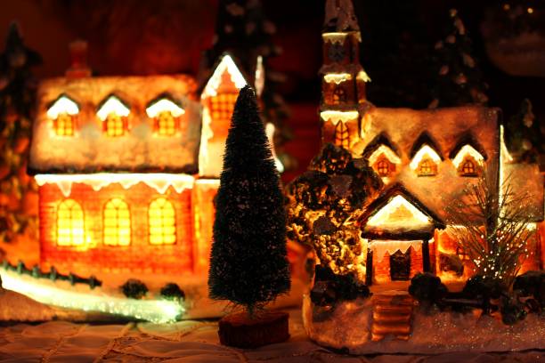 Christmas and winter atmosphere in a miniatur landscape.